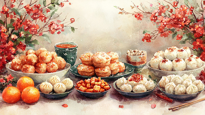 高清大图下载【趣麦麦图】中式新年美食