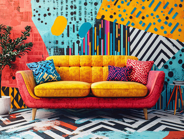 多彩几何沙发