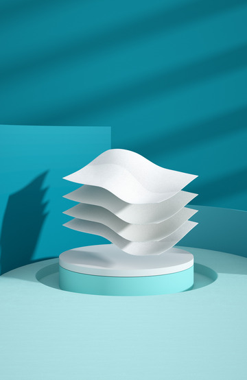 口罩，4层，绿色背景