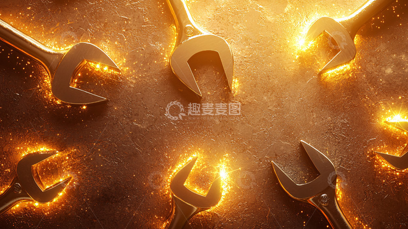 高清大图下载【趣麦麦图】燃烧的扳手