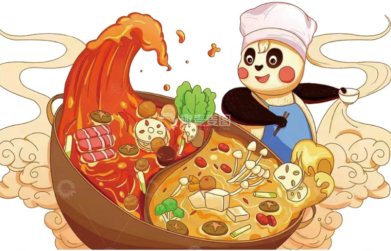 高清大图下载【趣麦麦图】 食物火锅插画装饰元素