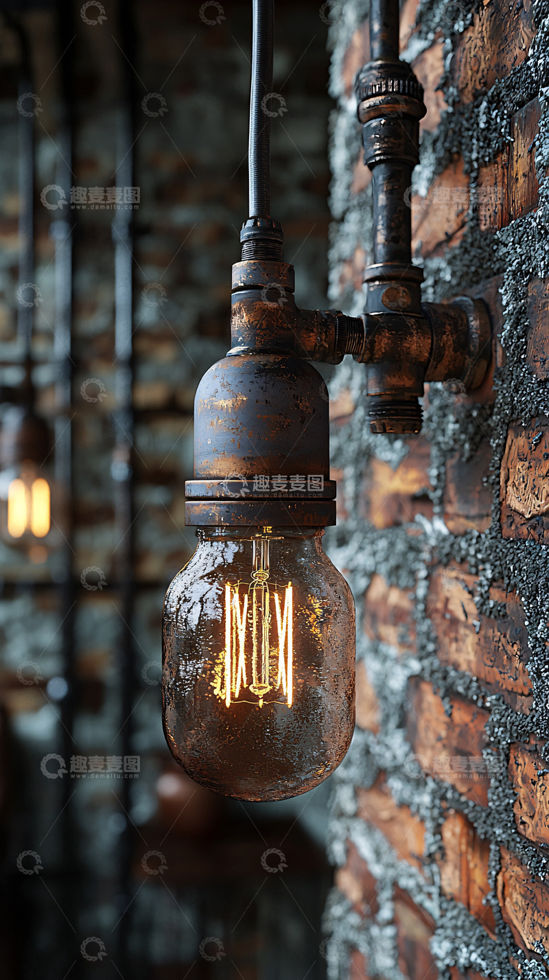 高清大图下载【趣麦麦图】工业风格灯泡特写