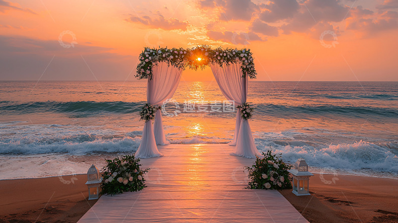 高清大图下载【趣麦麦图】海边婚礼仪式