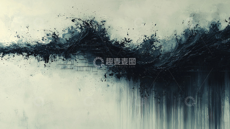 高清大图下载【趣麦麦图】抽象黑潮蔓延