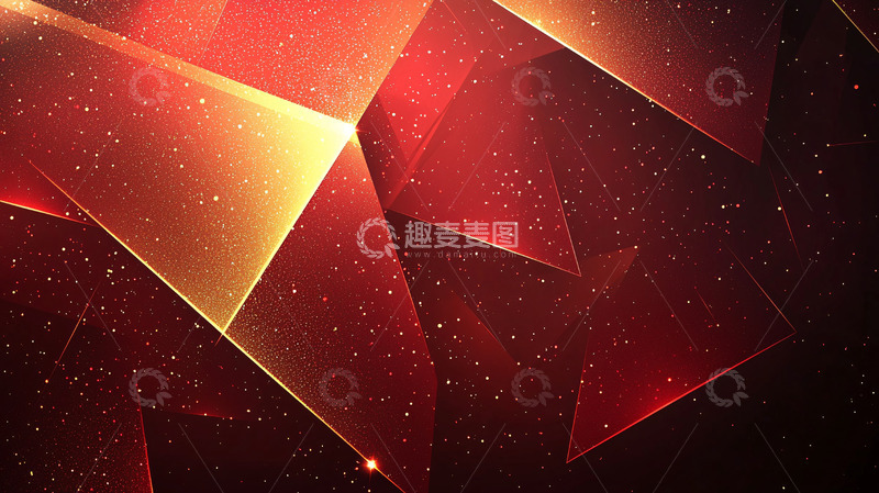 高清大图下载【趣麦麦图】红色几何抽象背景