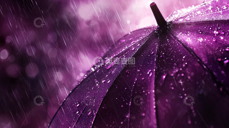 高清大图下载【趣麦麦图】紫色雨伞