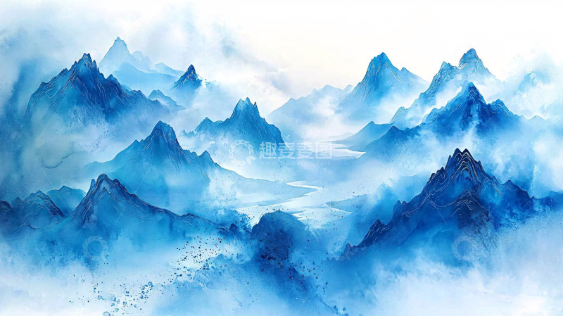 高清大图下载【趣麦麦图】水墨山水画111