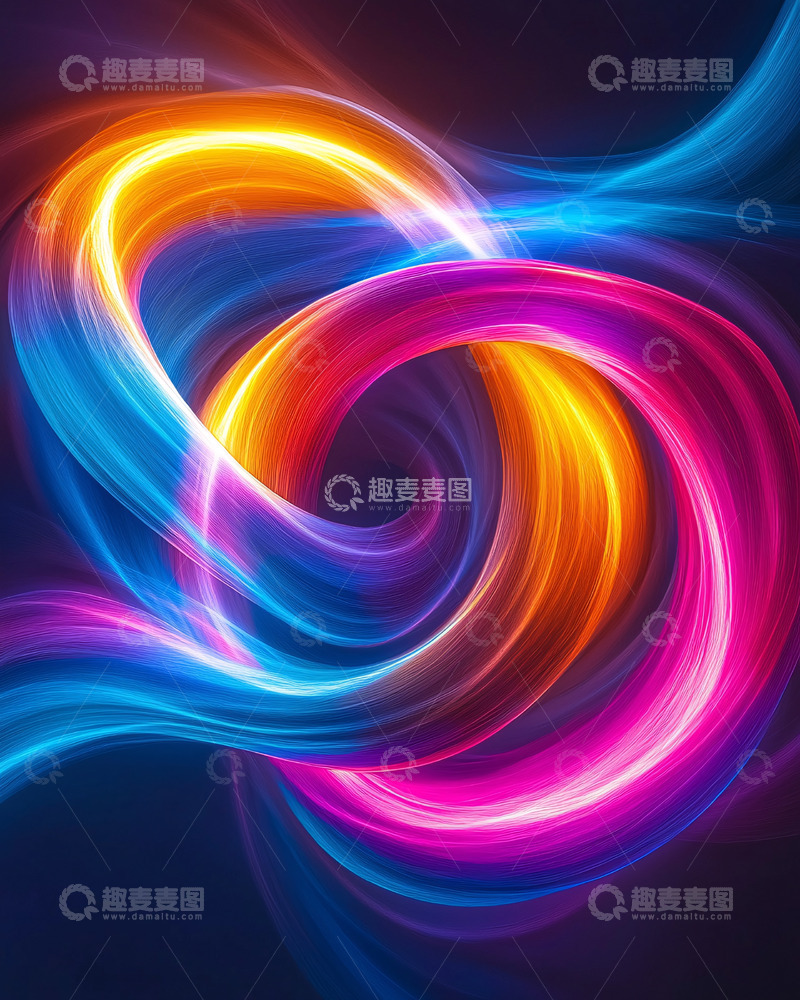 高清大图下载【趣麦麦图】绚丽多彩的光线漩涡