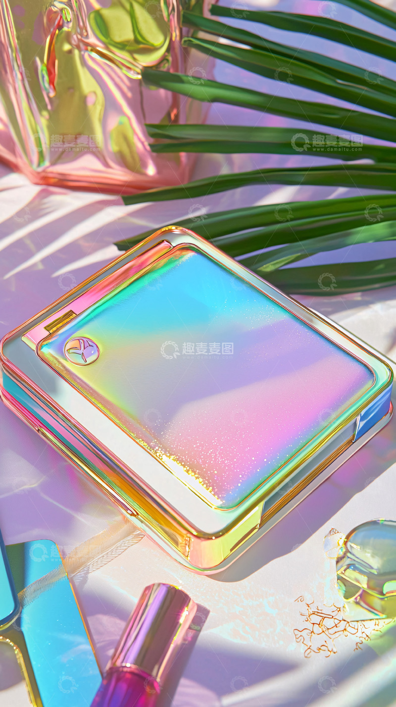 高清大图下载【趣麦麦图】彩虹镭射化妆镜