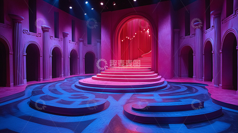 高清大图下载【趣麦麦图】粉色舞台背景