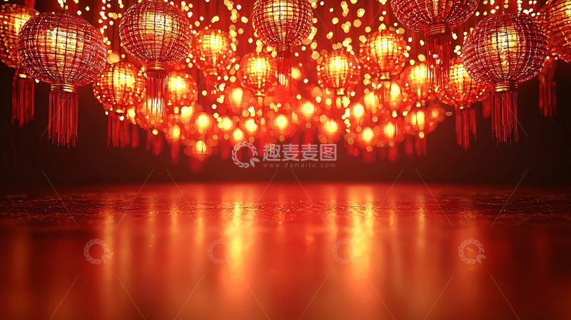 高清大图下载【趣麦麦图】红灯笼吊灯背景图