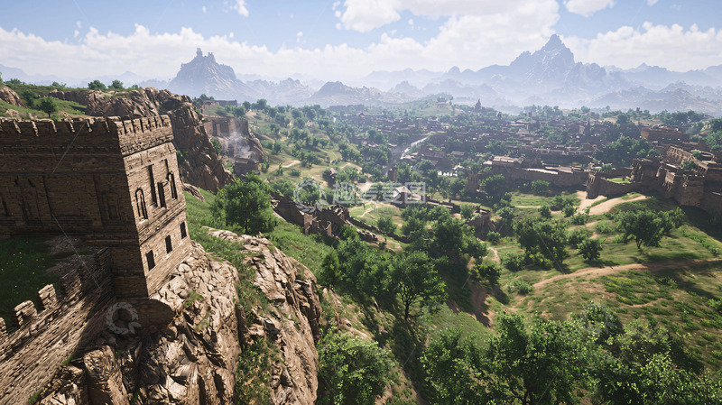 高清大图下载【趣麦麦图】山崖上的古老城堡