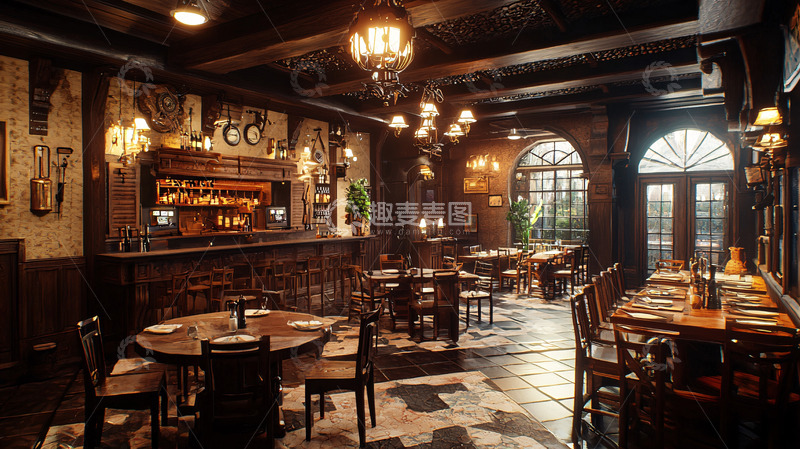 高清大图下载【趣麦麦图】复古酒吧餐厅