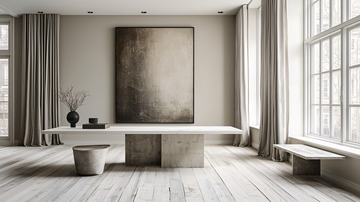 极简风格长桌客厅设计