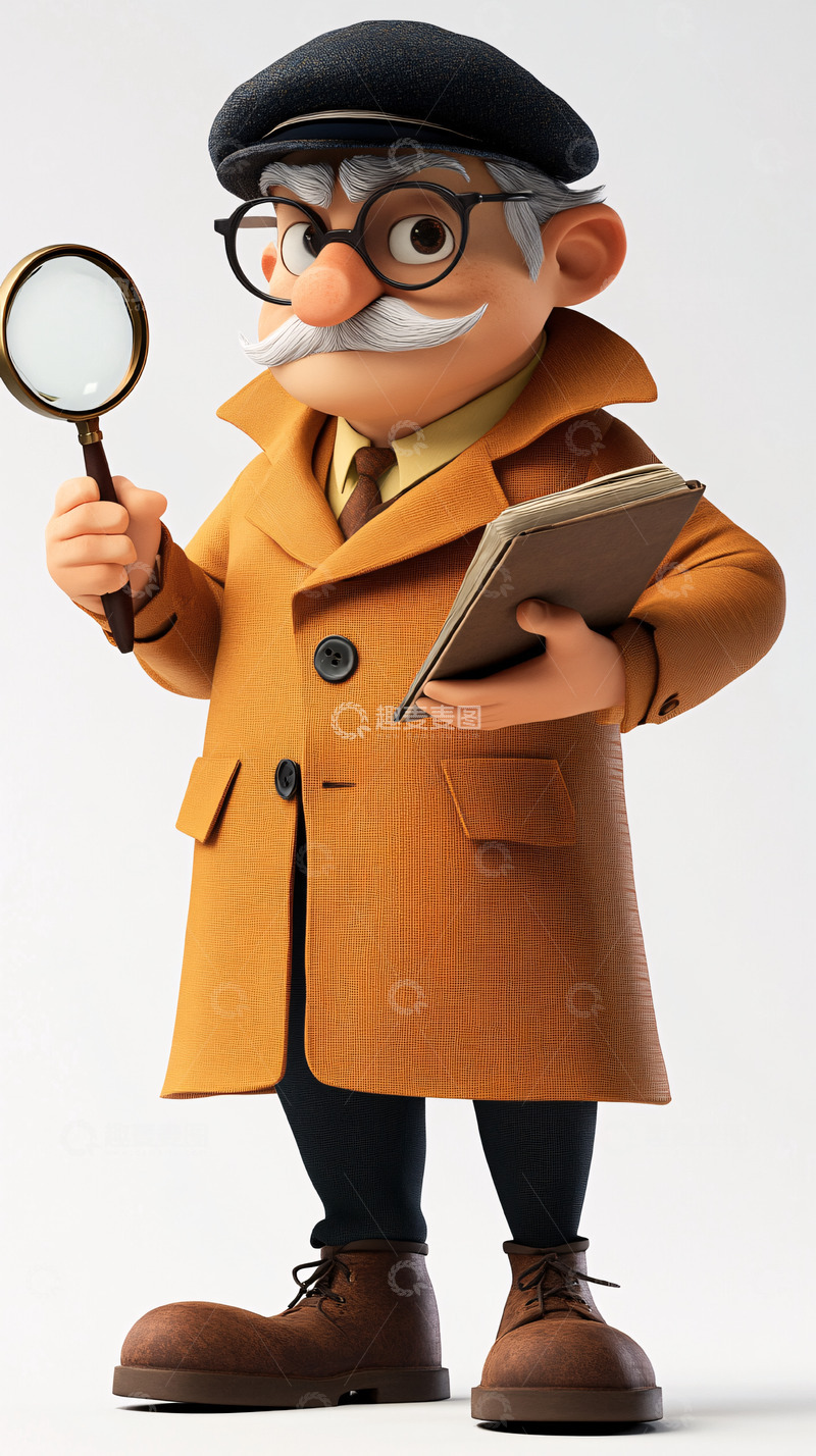 高清大图下载【趣麦麦图】卡通侦探