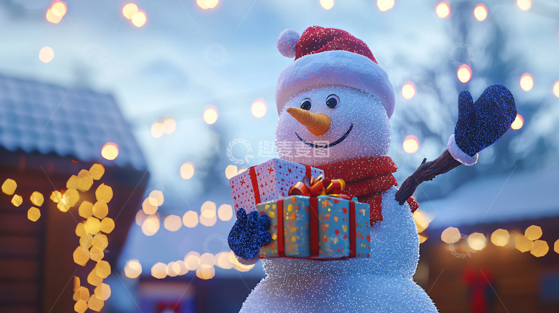 高清大图下载【趣麦麦图】圣诞雪人