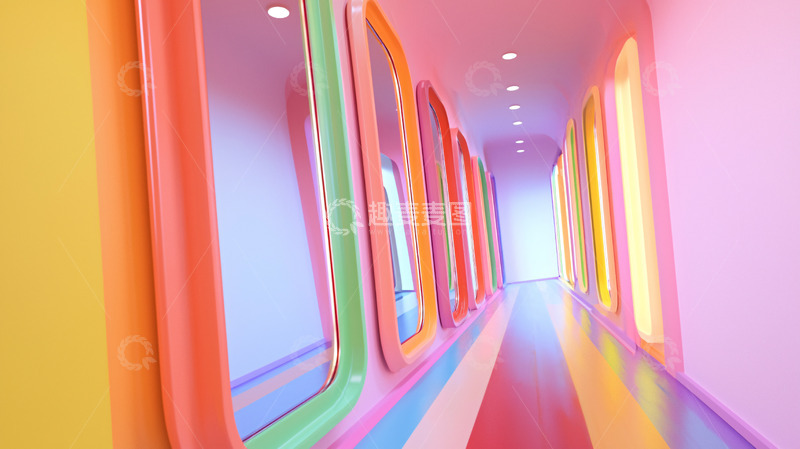 高清大图下载【趣麦麦图】彩色走廊