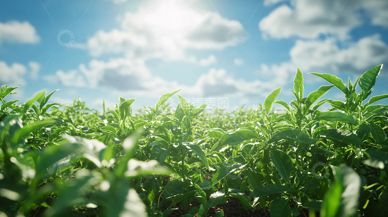 高清大图下载【趣麦麦图】阳光明媚下的茶园