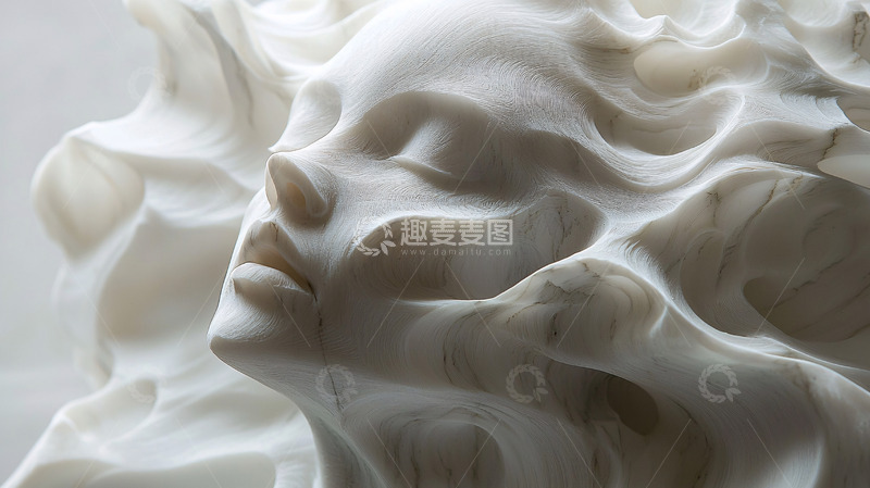 高清大图下载【趣麦麦图】白色大理石雕塑