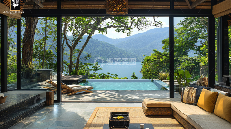 高清大图下载【趣麦麦图】山景泳池别墅