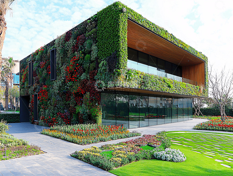 高清大图下载【趣麦麦图】绿植墙建筑