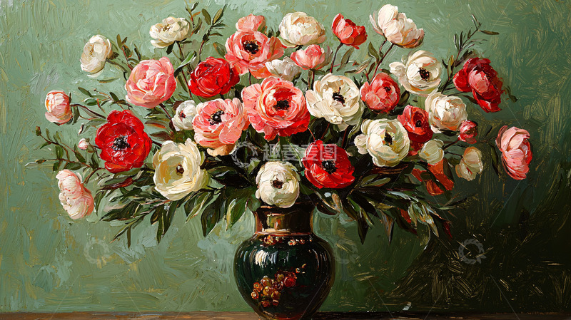 高清大图下载【趣麦麦图】花瓶里盛开的鲜花