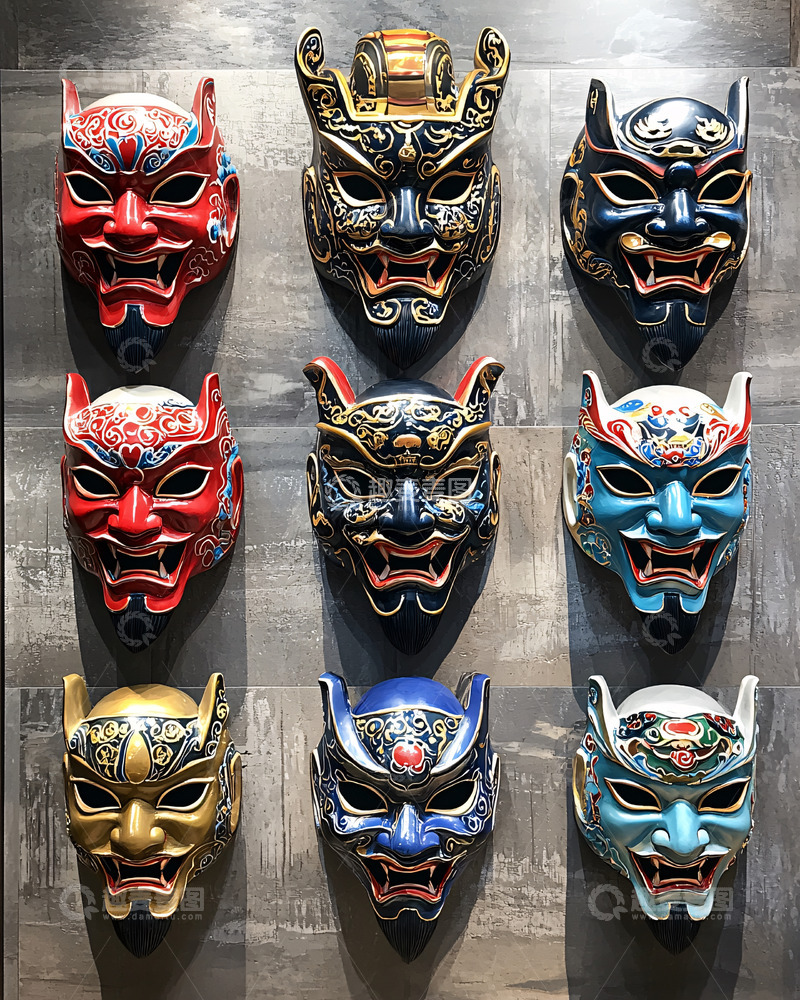 高清大图下载【趣麦麦图】中国风面具