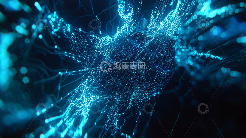 高清大图下载【趣麦麦图】蓝色能量粒子