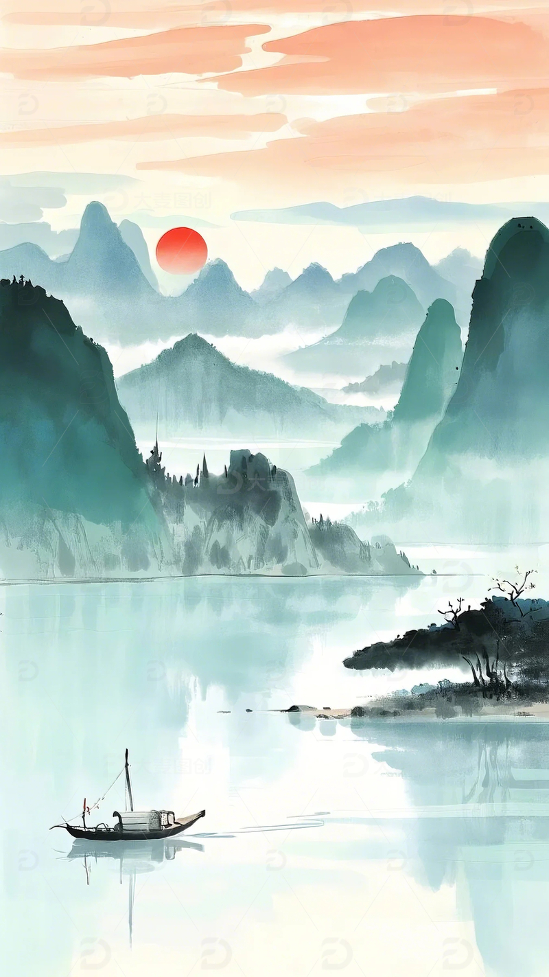 高清大图下载【趣麦麦图】水墨风景画