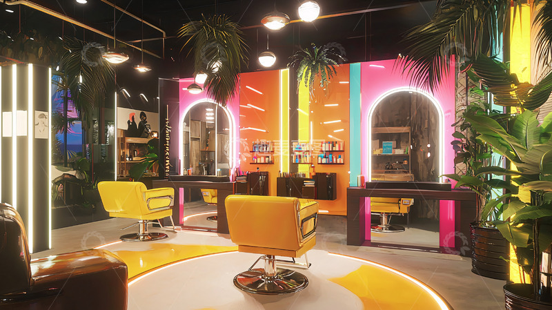 高清大图下载【趣麦麦图】时尚热带美发沙龙