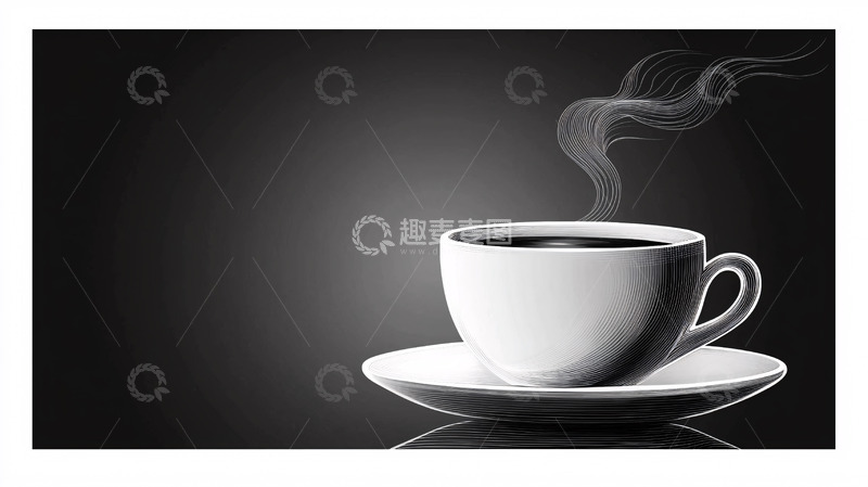 高清大图下载【趣麦麦图】黑白咖啡杯