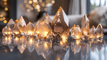 闪耀的水晶簇排列