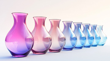 渐变色玻璃花瓶