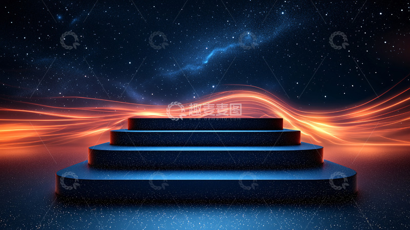 高清大图下载【趣麦麦图】蓝色阶梯