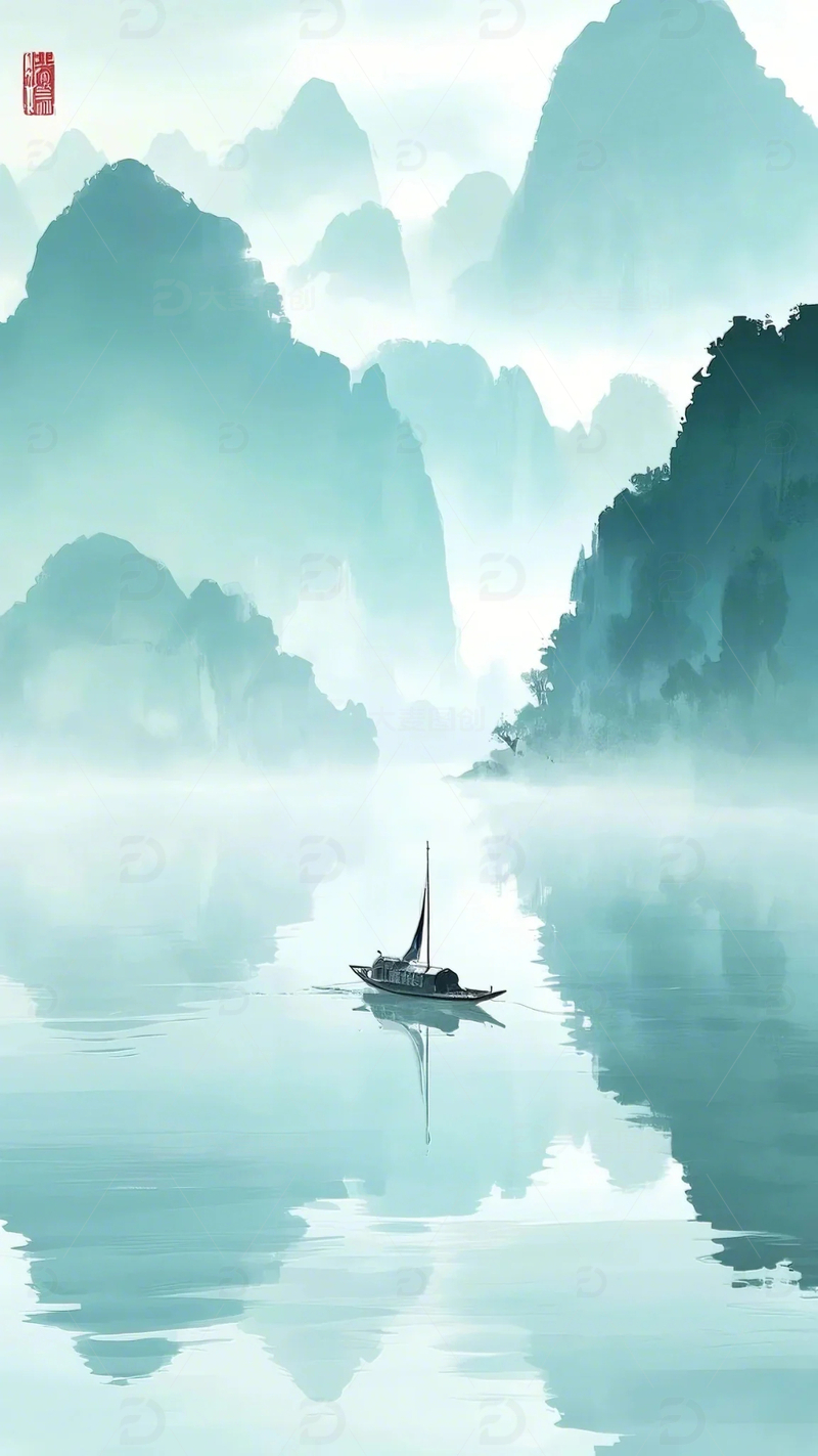 高清大图下载【趣麦麦图】水墨风景图