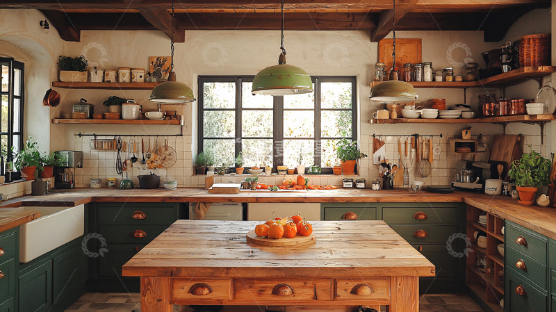 高清大图下载【趣麦麦图】田园风格厨房
