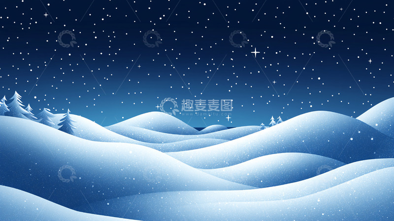高清大图下载【趣麦麦图】冬夜雪景