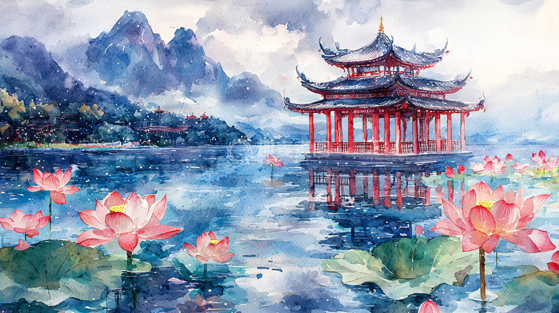 高清大图下载【趣麦麦图】水墨画中国风风景