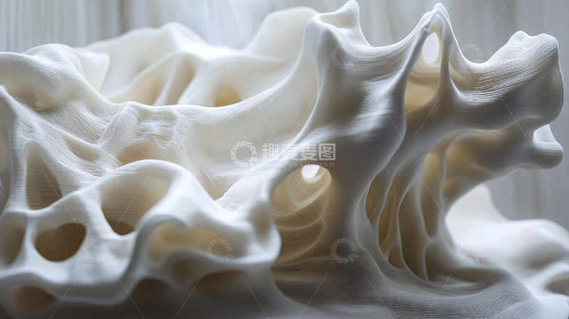 高清大图下载【趣麦麦图】抽象的白色泡沫雕塑