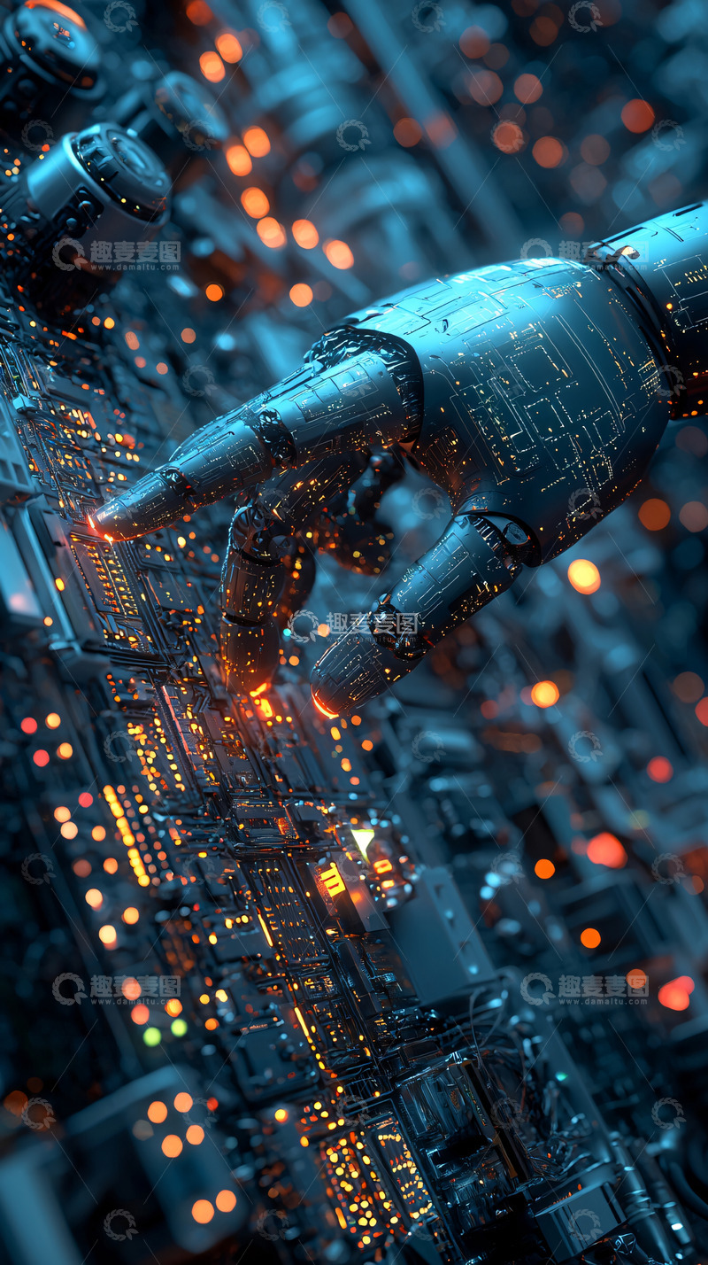 高清大图下载【趣麦麦图】机械臂操作电路板