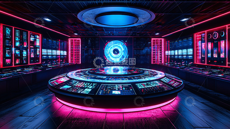 高清大图下载【趣麦麦图】未来科技控制中心