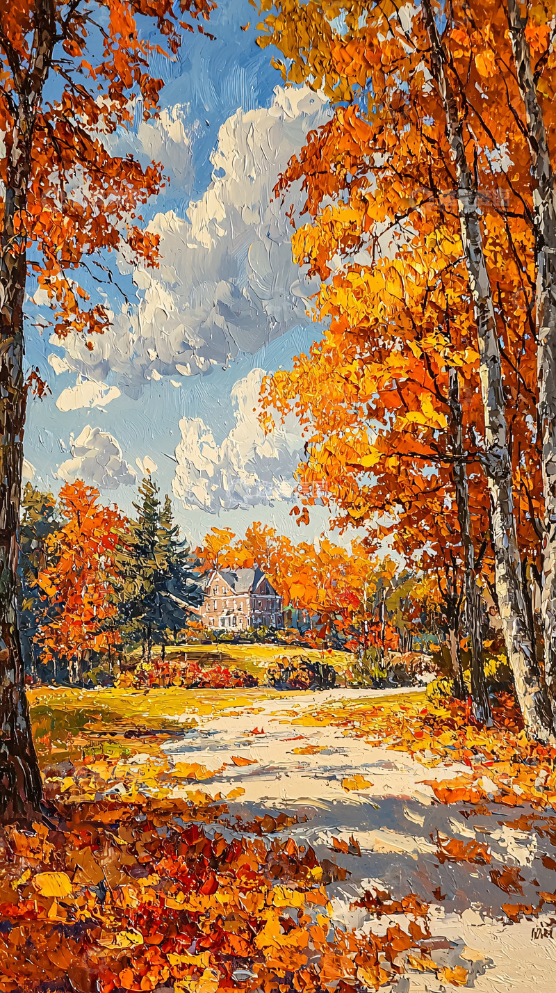 高清大图下载【趣麦麦图】秋日乡间小路