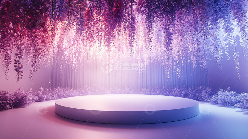 高清大图下载【趣麦麦图】梦幻紫色花藤背景