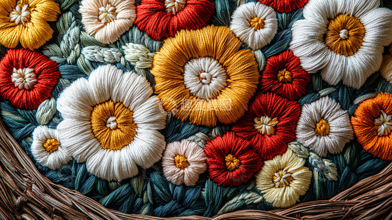 高清大图下载【趣麦麦图】线绣花卉