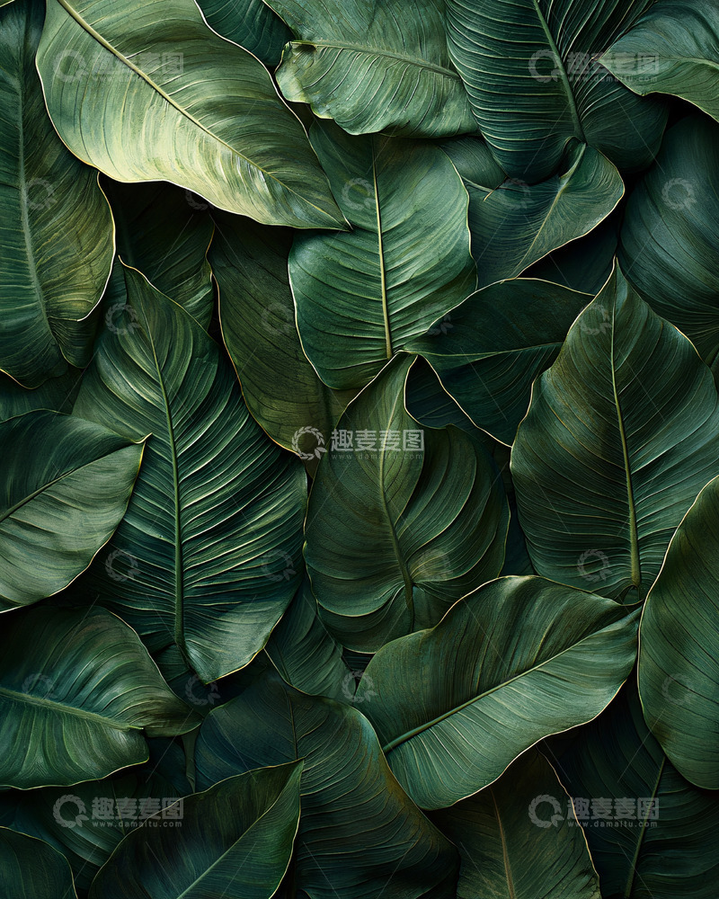 高清大图下载【趣麦麦图】深绿色植物叶子背景