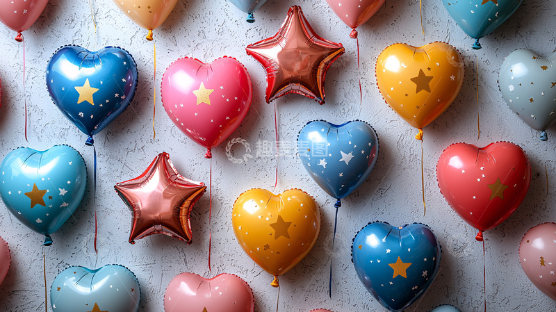 高清大图下载【趣麦麦图】彩色气球背景