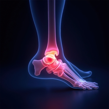 人体踝关节疼痛示意图