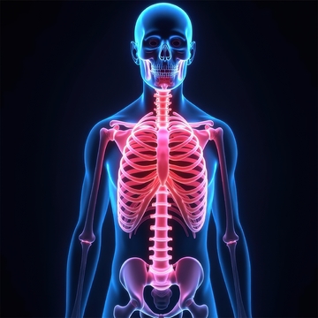 人体骨骼全身发光示意图