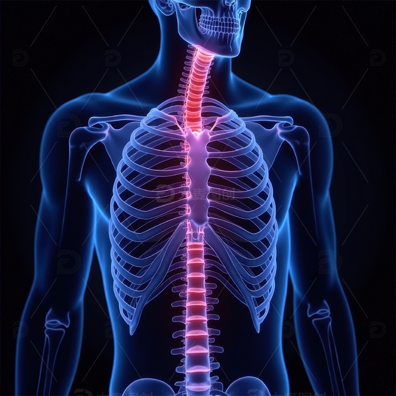 高清大图下载【趣麦麦图】人体脊柱解剖示意图