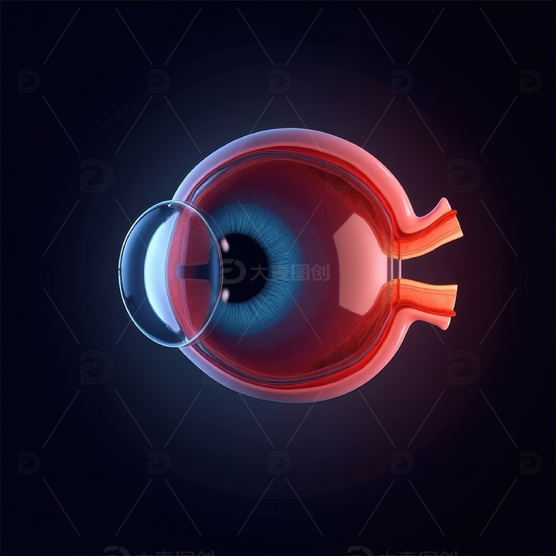 高清大图下载【趣麦麦图】人体眼球解剖示意图